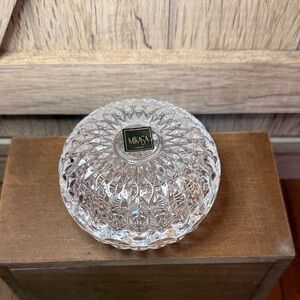 Mikasa Clear Crystal Cut Glass Covered Trinket Bowl